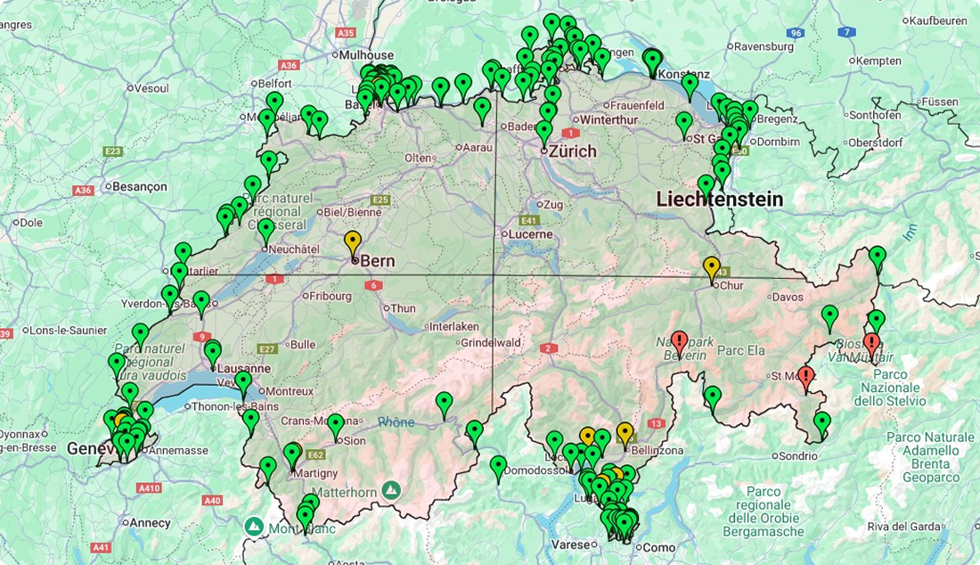 Diese Zollämter verkaufen die Vignette Schweiz direkt an der Grenze