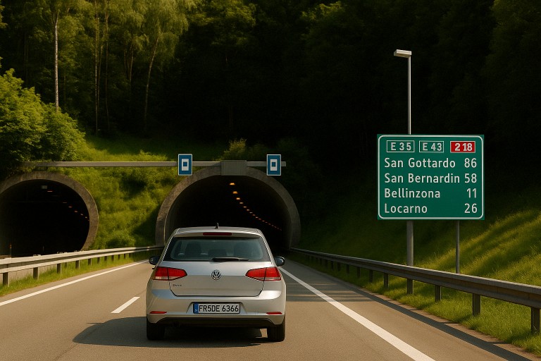 Geplande afsluitingen Gotthardtunnel in 2025