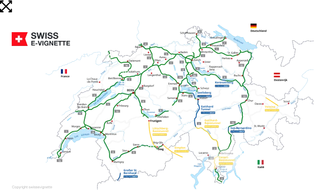 Detail-Karte des Straßensystems in der Schweiz Das heutige Netz an Strassen in der Schweiz hat nach Angaben des Astra eine Länge von nahezu 85.000 Kilometern.
