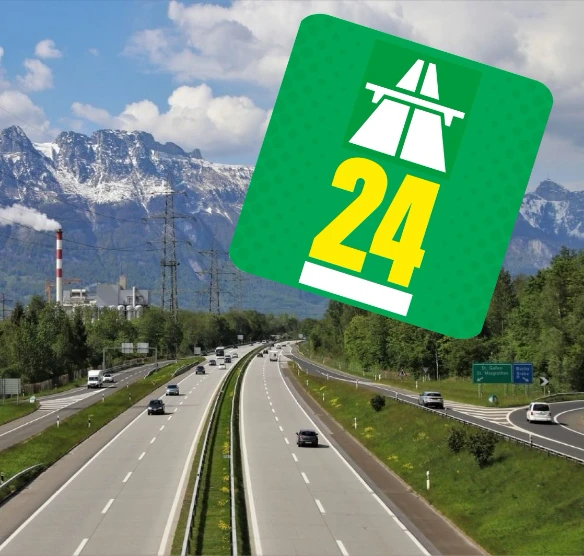 Den schweiziska motorvägsvinjetten för 2024
